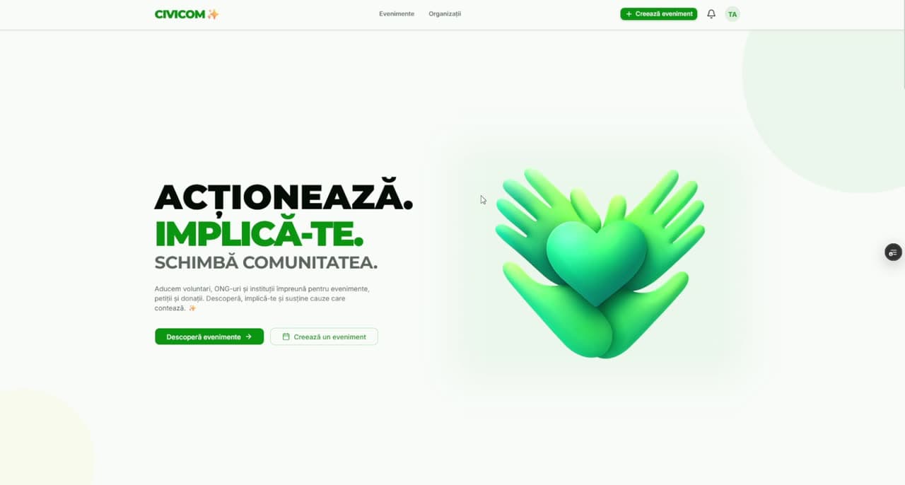 Captură din site-ul CIVICOM