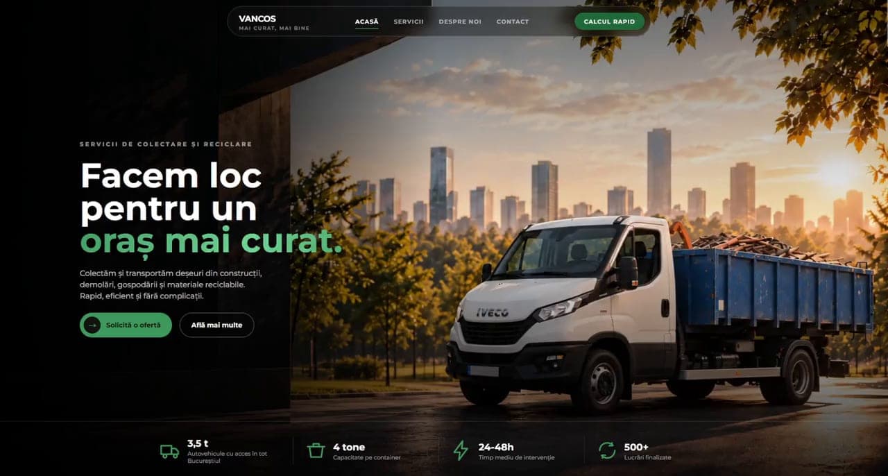 Captură din site-ul VANCOS